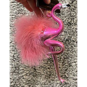 Robert Stanley Blown Glass Feathered  Pink Flamingo Christmas Ornament‎ NEW